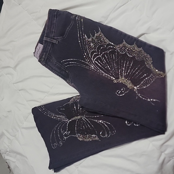 VINTAGE MCRD Michael R Dan Jeans Purple  faded and detailed beaded design size28 - Picture 10 of 11